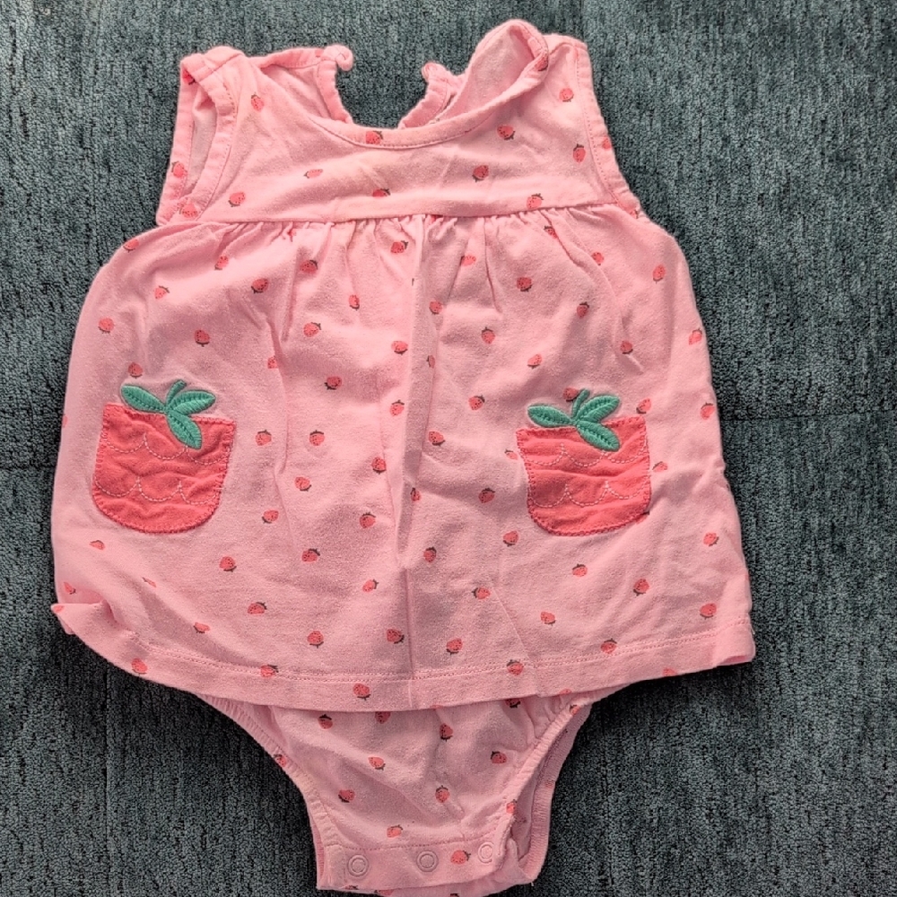 Pink Strawberry Romper for Kids